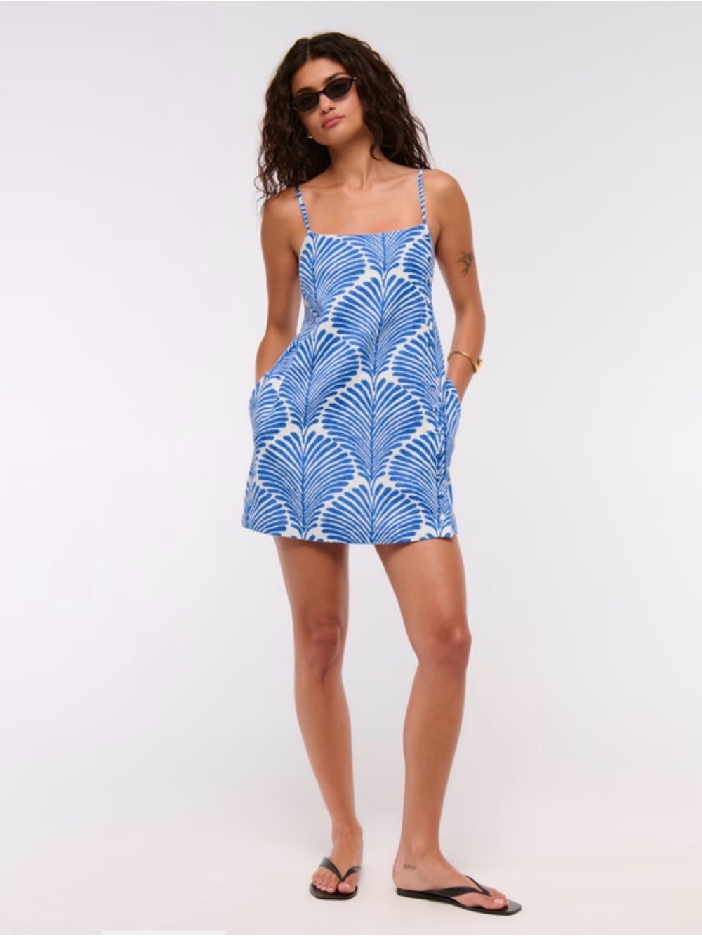 Abercrombie Linen Blend Button Skort